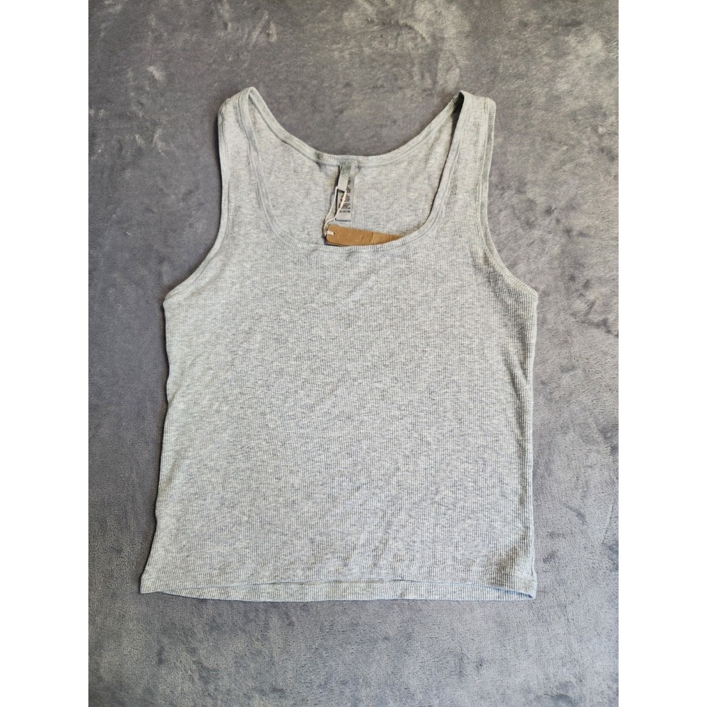 New Skims 3X tank top Gray stretchy cotton baby rib NWT Grey Shirt 3XL XXXL